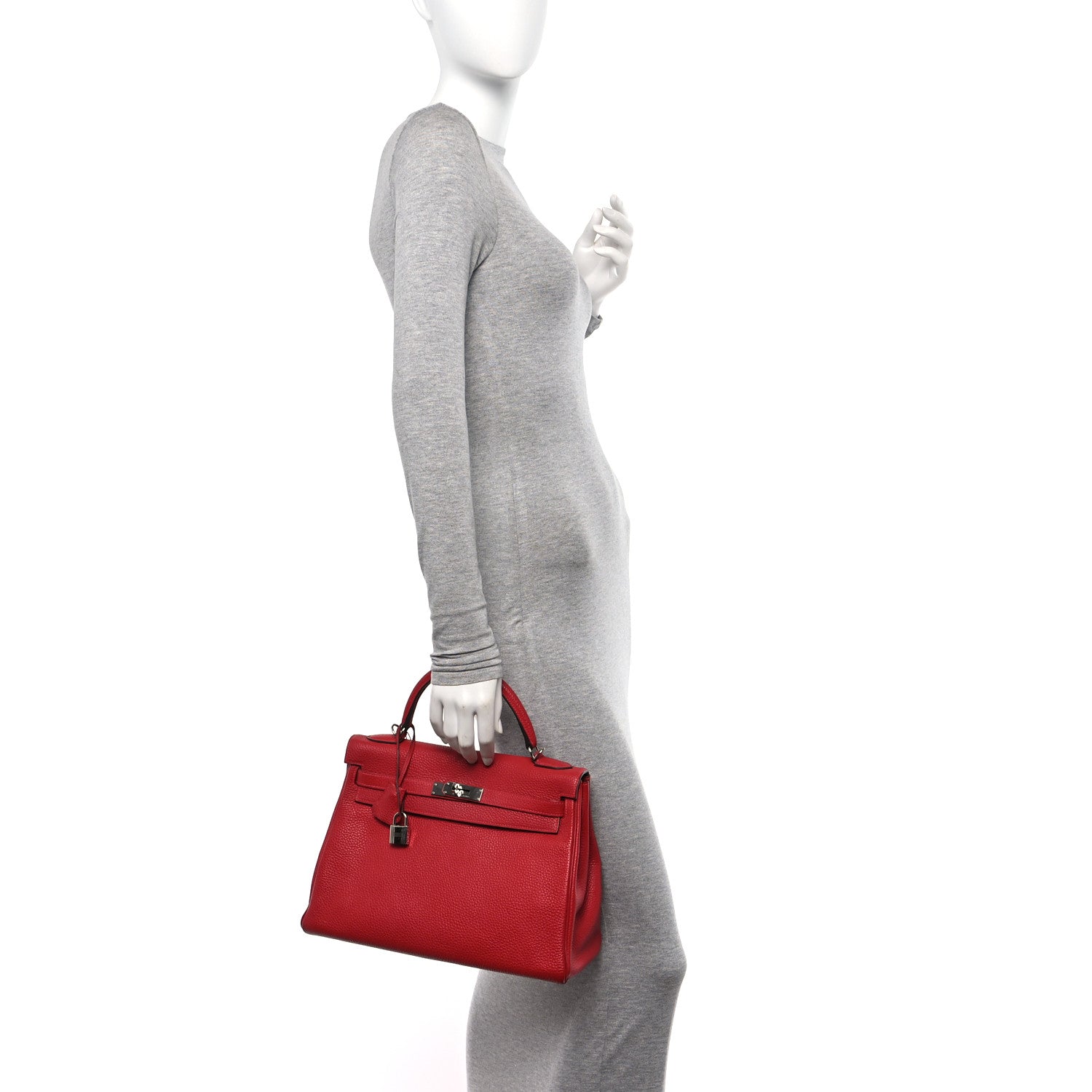 Hermes Taurillon Clemence Kelly Retourne 32 Rouge Casaque 2 of 23