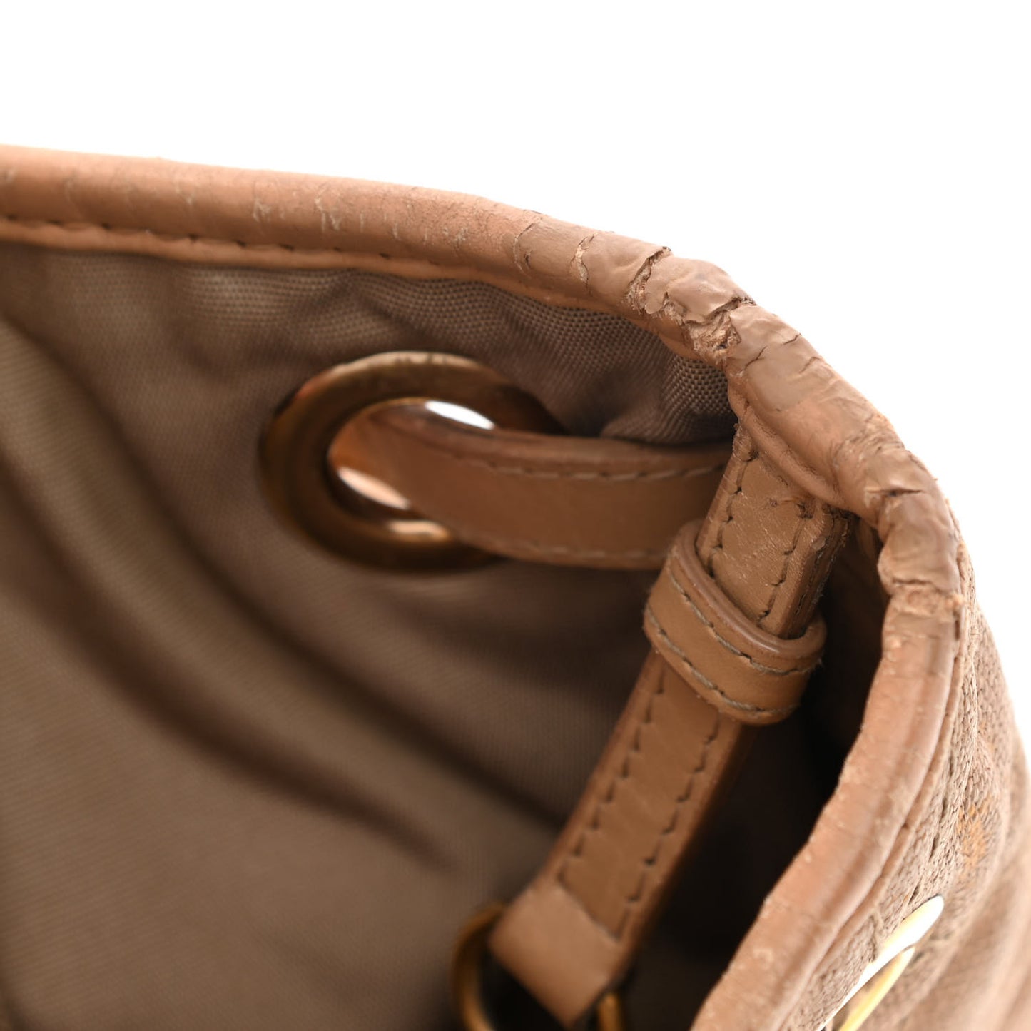 Coated Canvas Cannage Medium Panarea Tote Beige