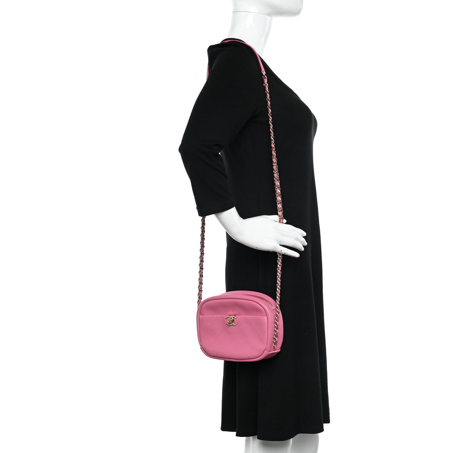 Goatskin Small Casual Trip Camera Case Pink