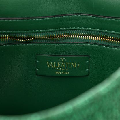 Valentino Garavani Metallic Woven Lurex Large Roman Stud Shoulder Bag Jungle 6 of 8