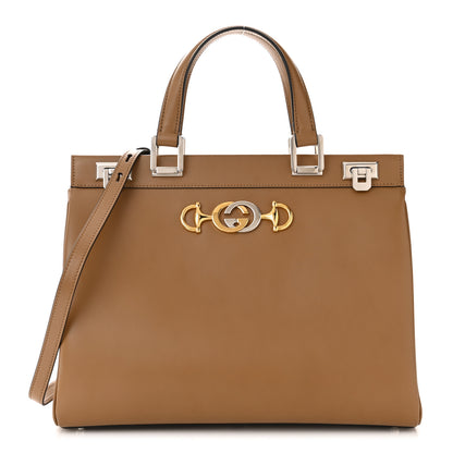 Gucci Smooth Calfskin Medium Zumi Top Handle Bag Friky Taupe 1 of 11
