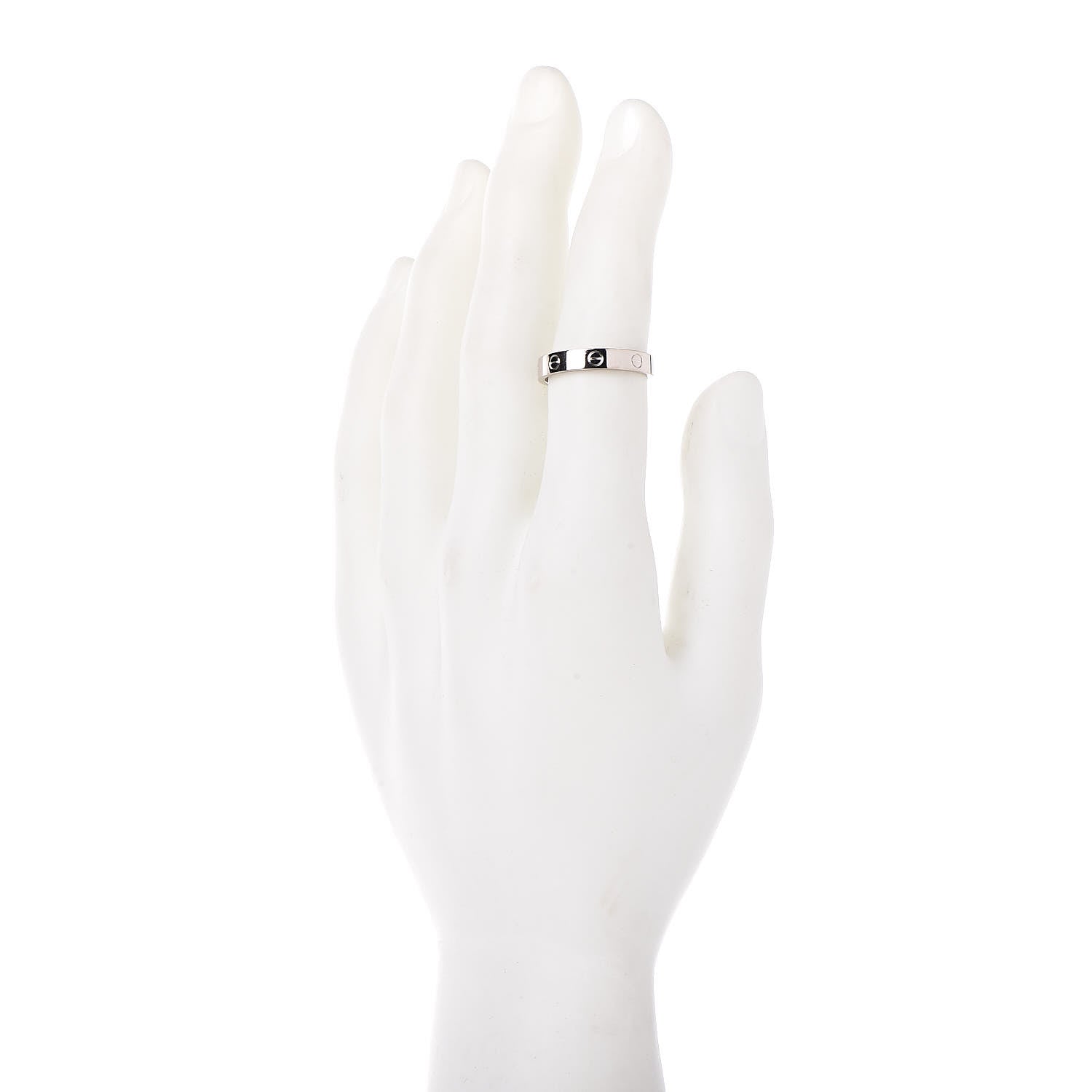 Cartier 18K White Gold Diamond 4mm LOVE Wedding Band Ring 61 9.5 2 of 5