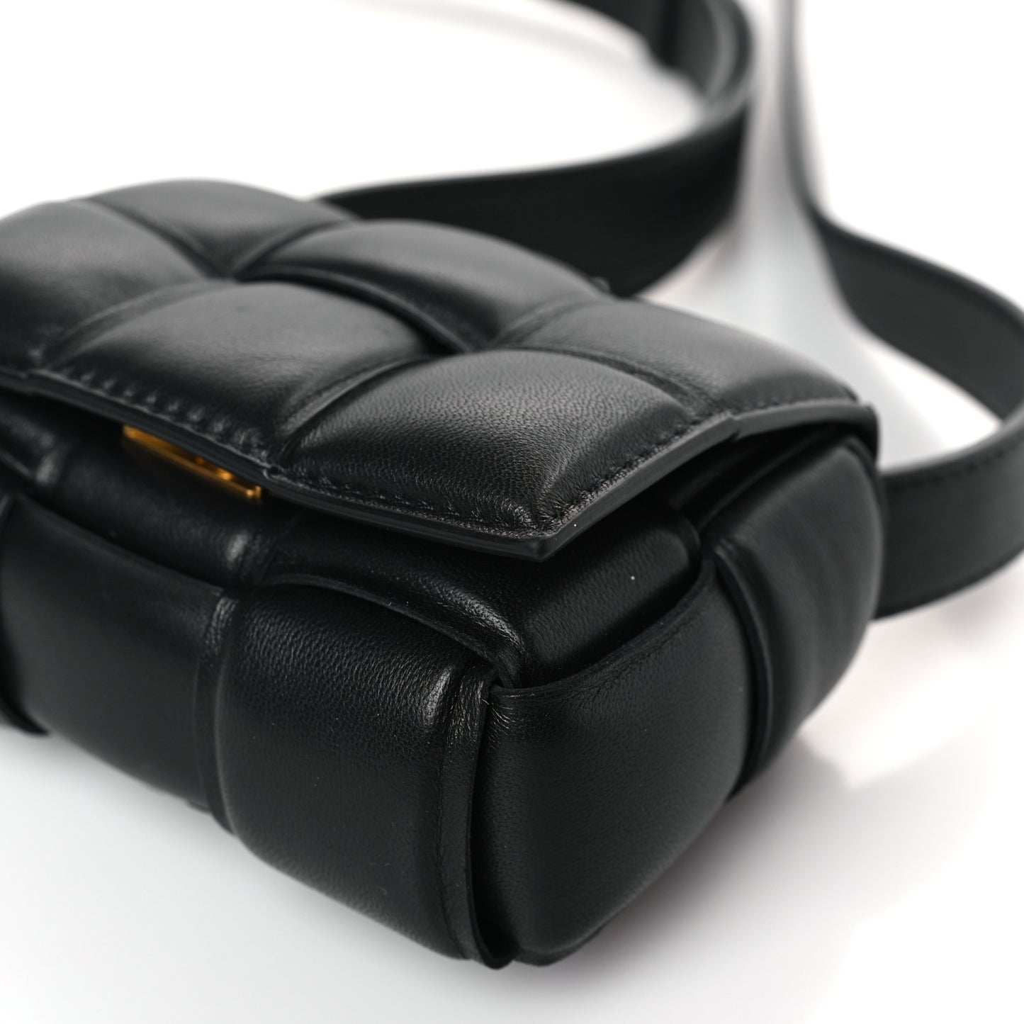 Lambskin Maxi Intreccio Padded Candy Cassette Crossbody Bag Black