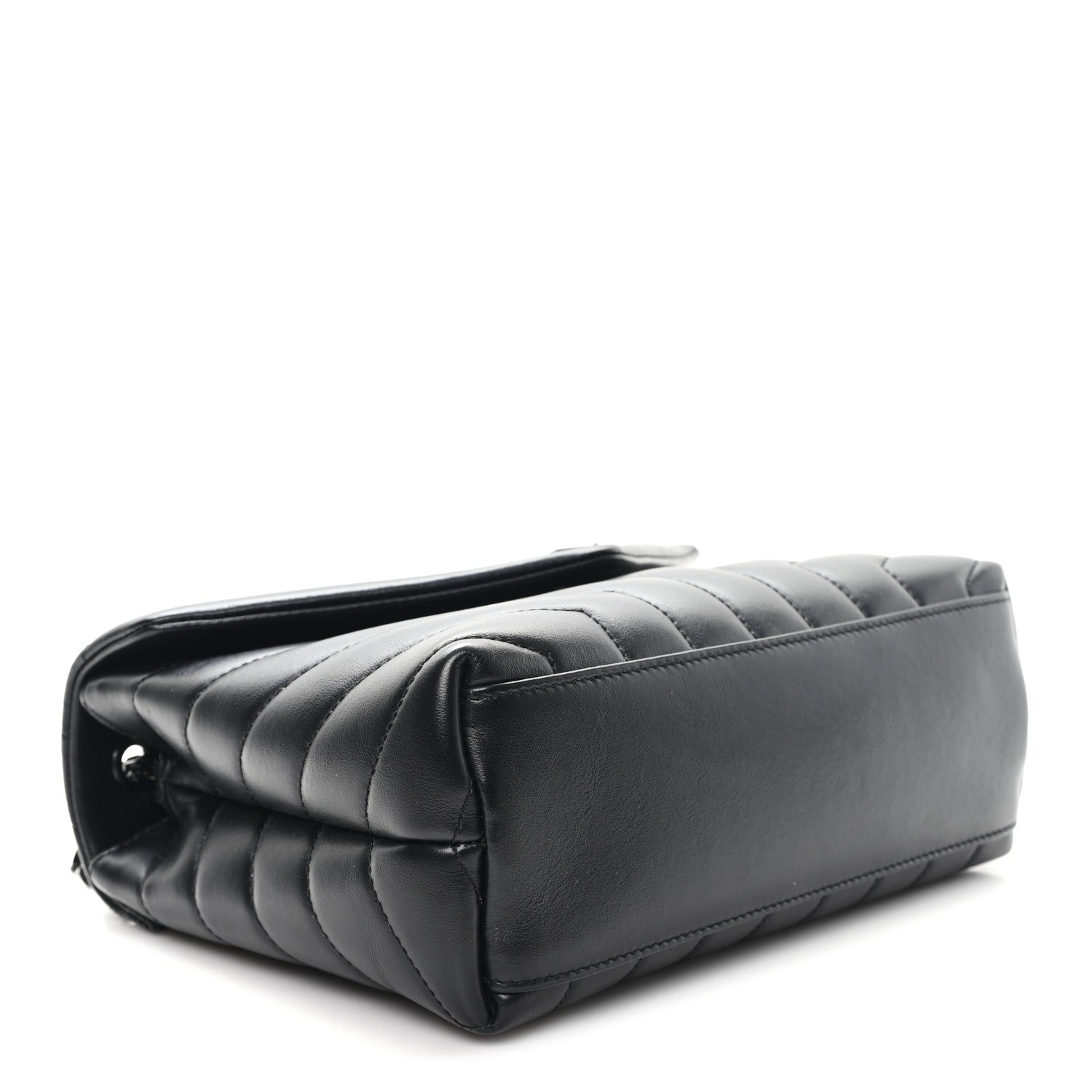 Saint Laurent Calfskin Y Quilted Monogram Monochrome Small Loulou Chain Satchel Black 4 of 12