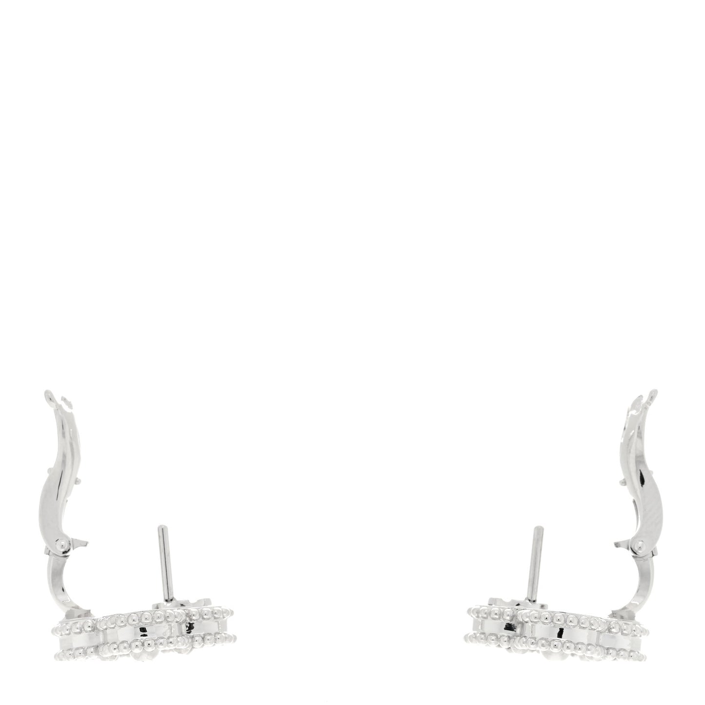 18K White Gold Guilloche Vintage Alhambra Earrings