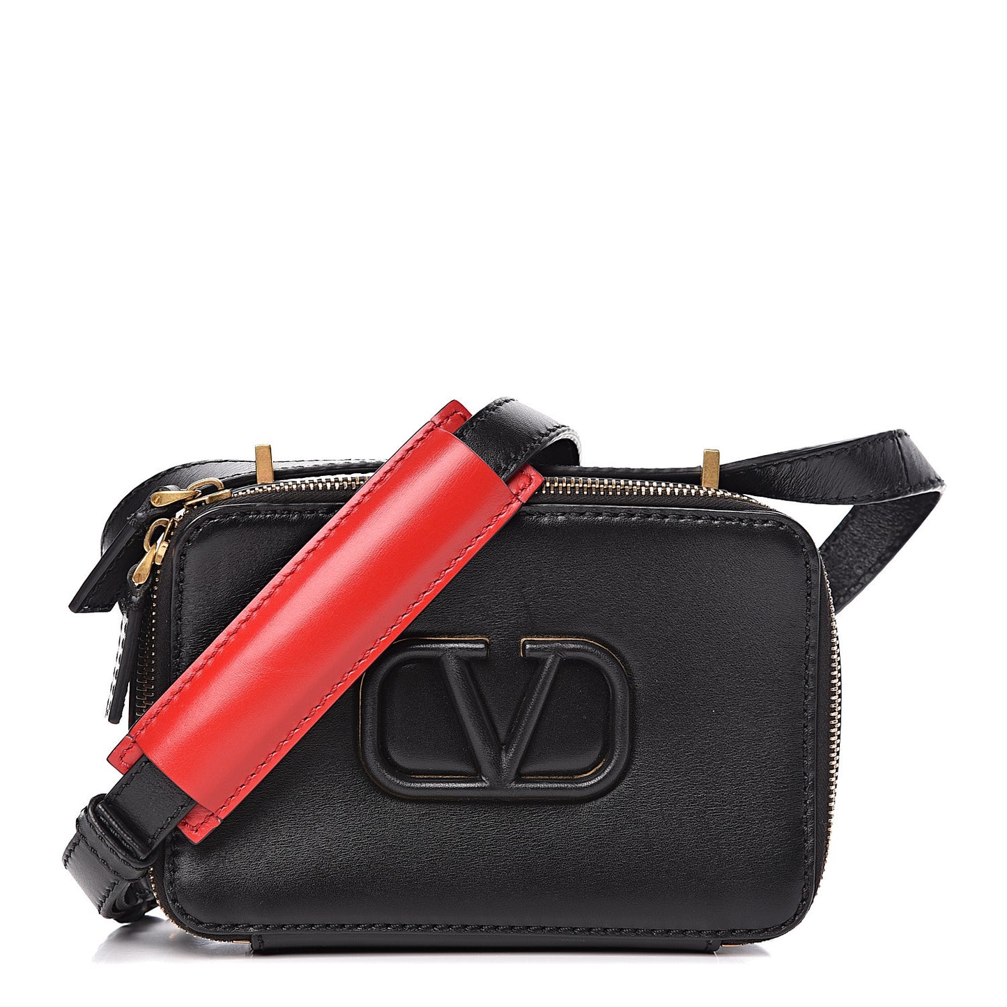Smooth Calfskin Small VSling Shoulder Bag Black