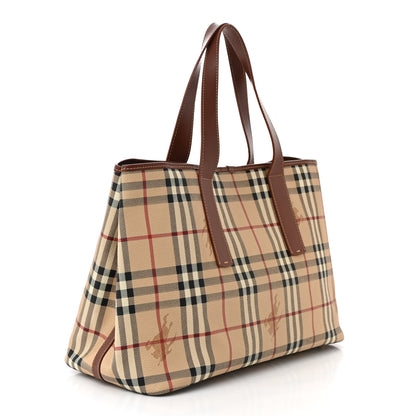 Burberry Haymarket Check Tote Brown 3 of 10