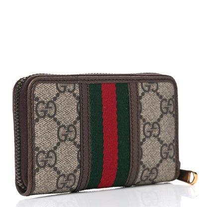 Gucci GG Supreme Web Ophidia Zip Around Card Case Brown 2 of 8