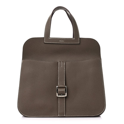 Hermes Taurillon Clemence Halzan 31 GM Etoupe 9 of 9