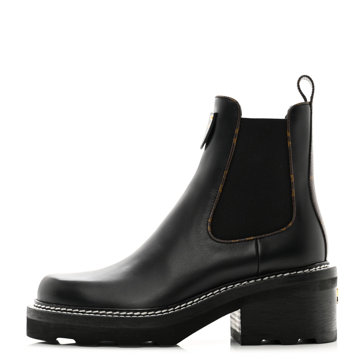 Louis Vuitton Calfskin Monogram Beaubourg Ankle Boots 37 Black 1 of 11