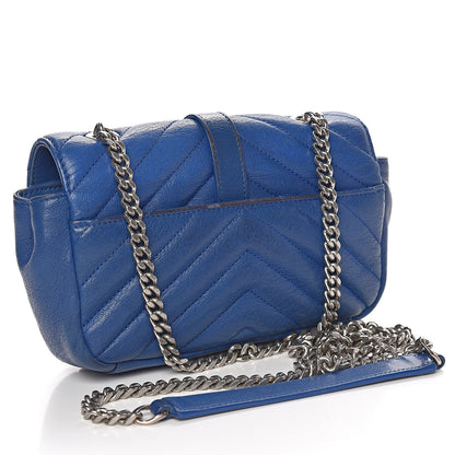 Saint Laurent Sheepskin Matelasse Chevron Monogram Classic Baby Chain Bag Blue Majorelle 3 of 20