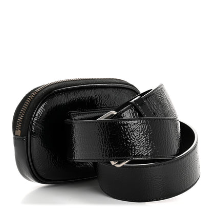 Gucci Patent Rubber Game Patch Logo Belt Bag 95 38 Black 3 of 14