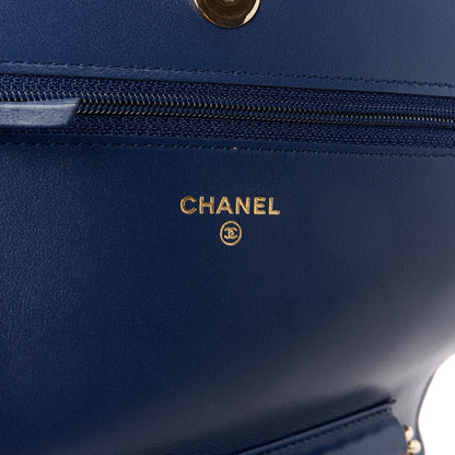 Chanel Caviar Quilted Boy Wallet On Chain WOC Navy 6 of 12