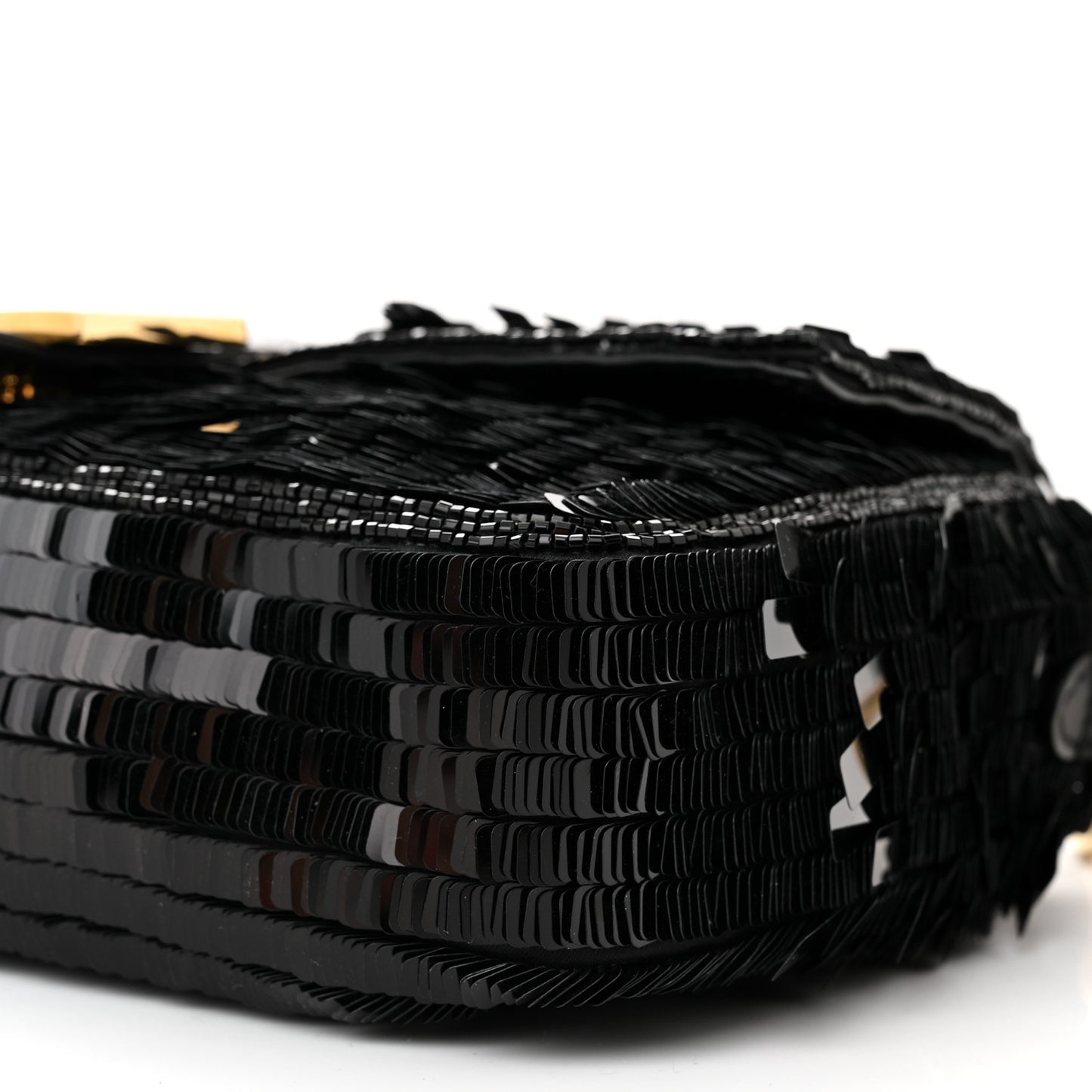 Sequin Paillettes Shiny Nappa Sex and the City Baguette Black