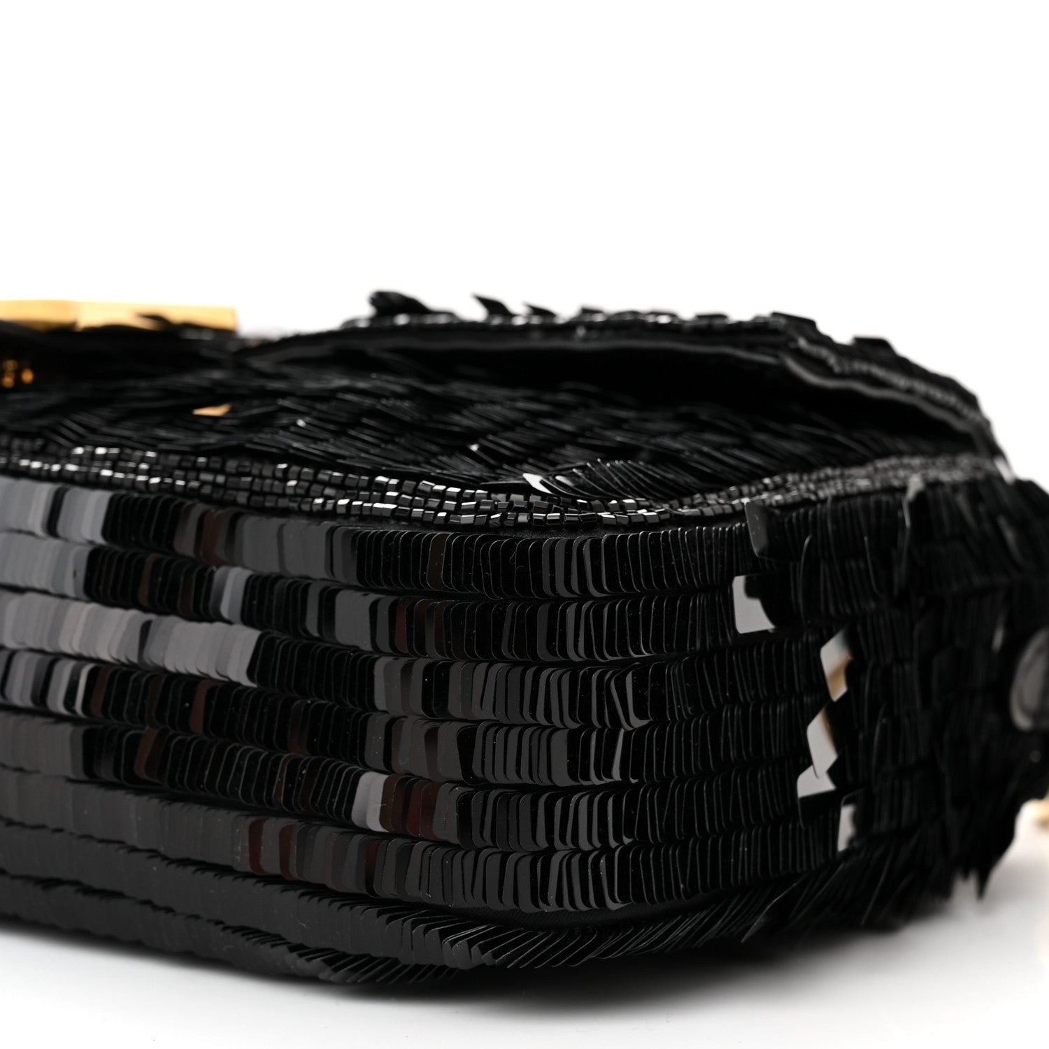 Fendi Sequin Paillettes Shiny Nappa Sex and the City Baguette Black 10 of 10