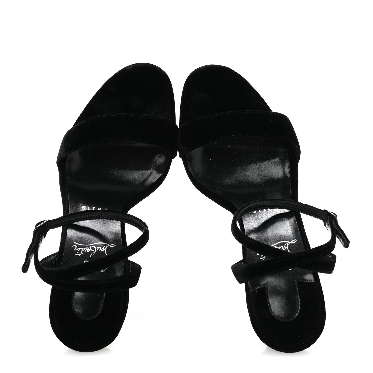 Christian Louboutin Velvet Loubi Queen Alta 150 Platform Sandals 39 Black 2 of 11