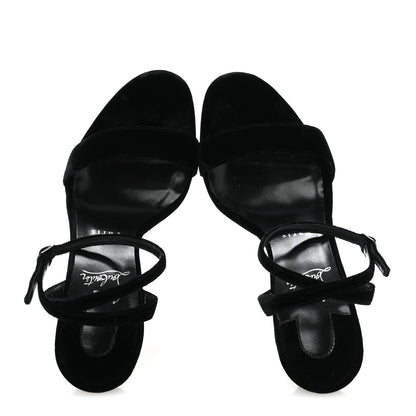 Christian Louboutin Velvet Loubi Queen Alta 150 Platform Sandals 39 Black 2 of 11