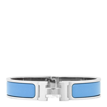 Hermes Enamel Narrow Clic Clac H Bracelet PM Bleu Celeste 1 of 5