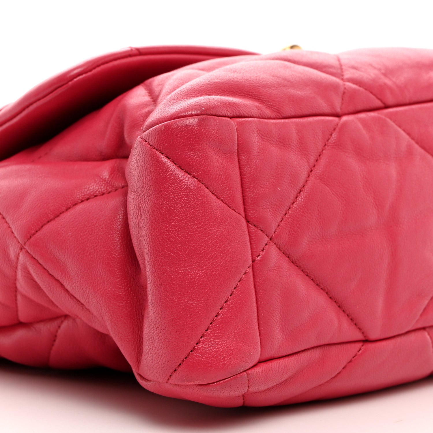 Chanel Goatskin Quilted Large Chanel 19 Flap Dark Pink 9 of 10