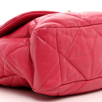 Chanel Goatskin Quilted Large Chanel 19 Flap Dark Pink 9 of 10