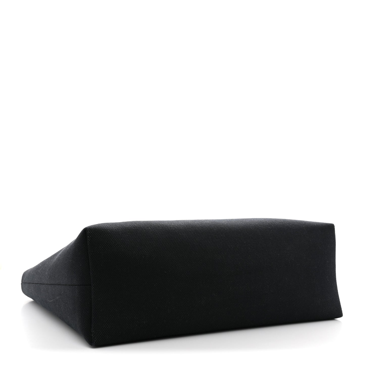 Canvas Calfskin Horizontal Cabas Black