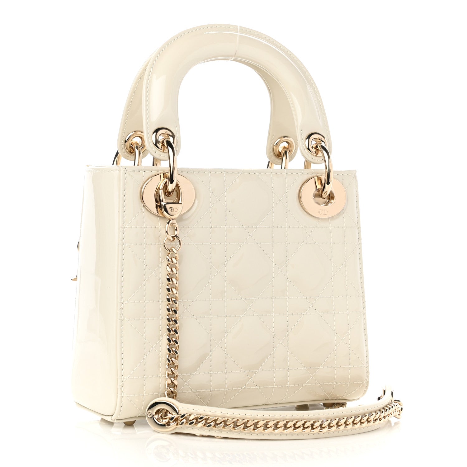 Christian Dior Patent Cannage Mini Lady Dior Ivory 2 of 9