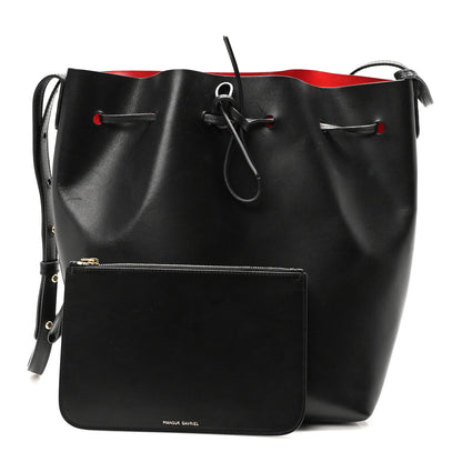 Mansur Gavriel Vegetable Tanned Calfskin Bucket Bag Black Flamma 3 of 10