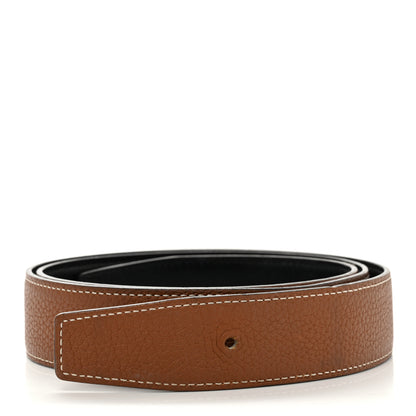 Hermes Box Togo 32mm Belt Strap 90/36 Black Gold 1 of 9
