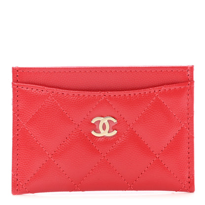Chanel Caviar Quilted Card Holder Red 1 of 8