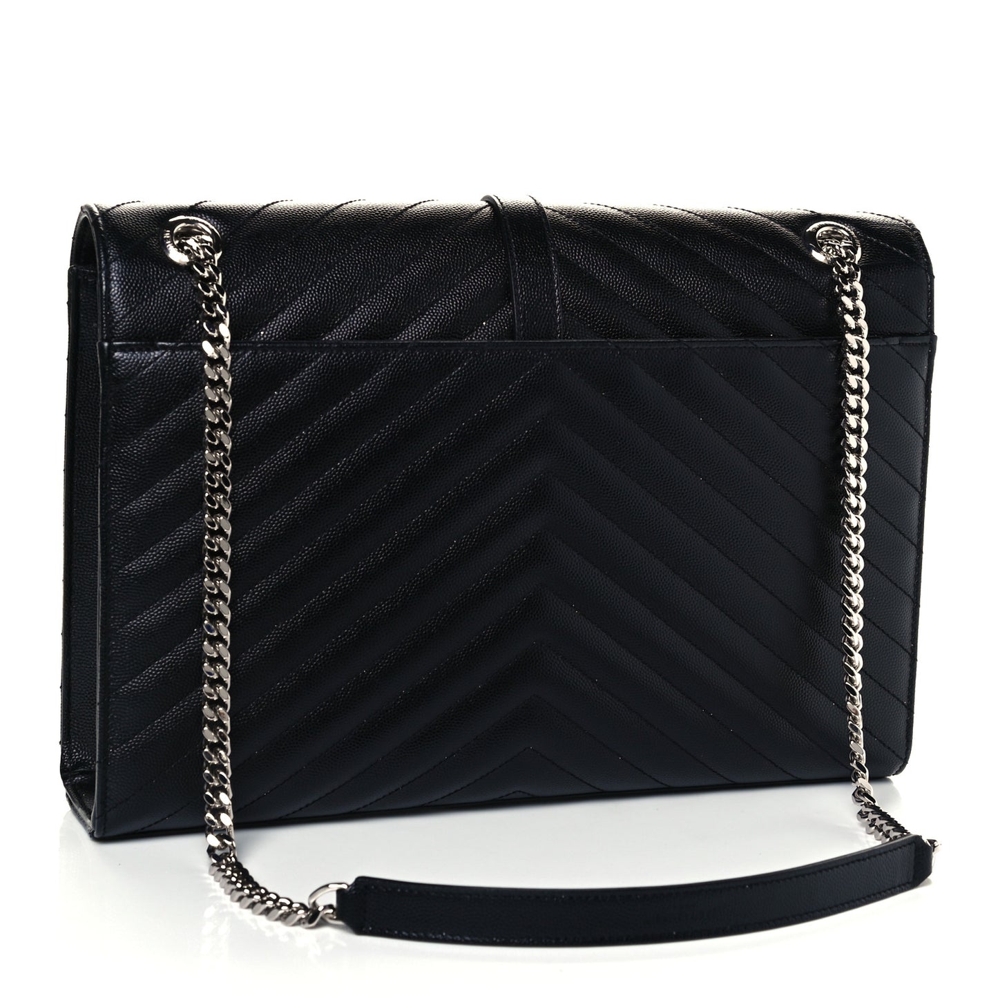 Grain De Poudre Matelasse Chevron Large Monogram Satchel Black