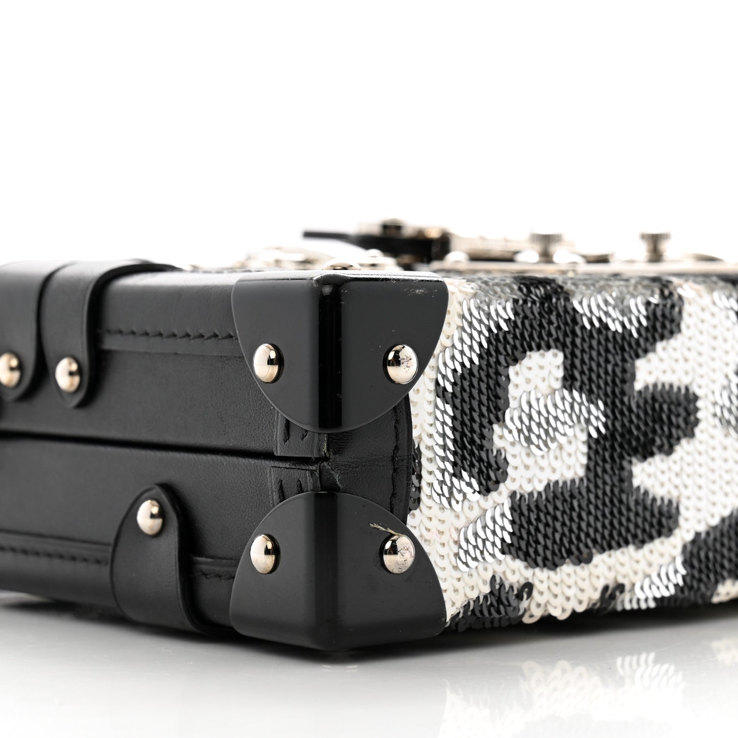 Sequins Leopard Petite Malle Black Gris