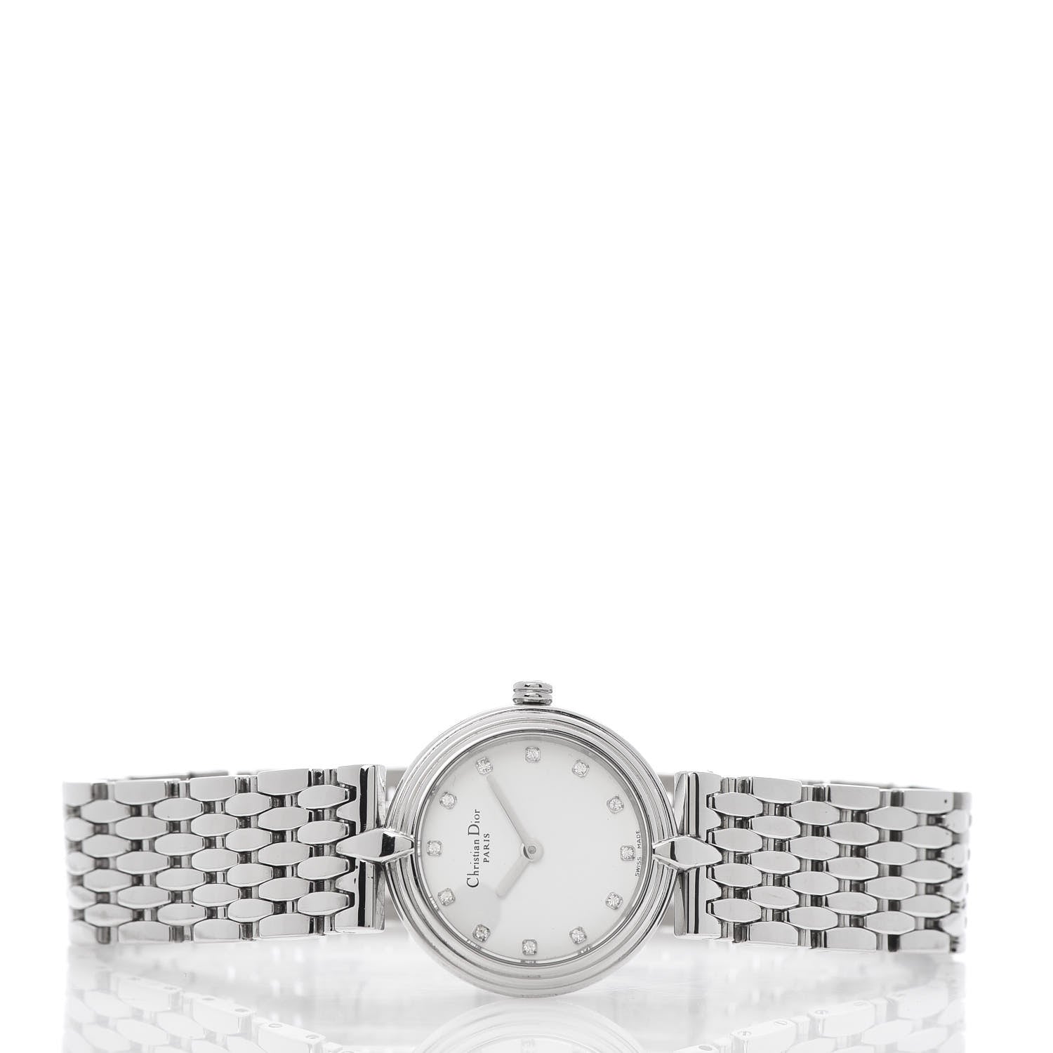 Christian Dior Stainless Steel Diamond 25mm Round Quartz Watch 3 of 5