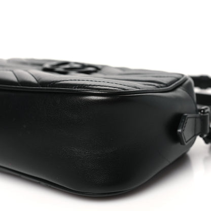 Gucci Calfskin Matelasse Monochrome Small GG Marmont Chain Shoulder Bag Black 10 of 10