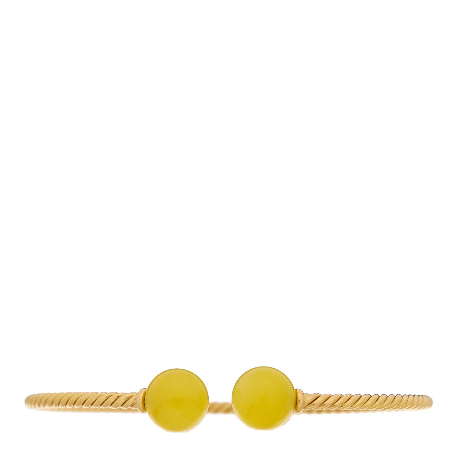 David Yurman 18K Yellow Gold Yellow Agate 10mm Solari Bracelet 1 of 3