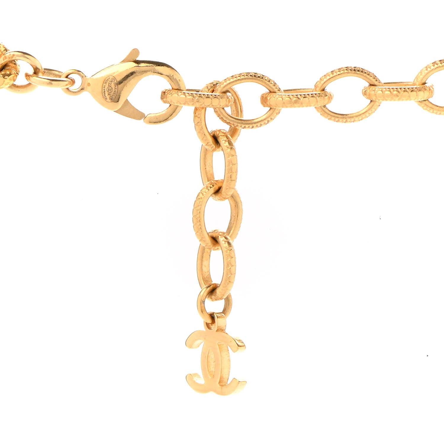 Chanel Crystal Chain Link CC Choker Necklace Gold 7 of 7