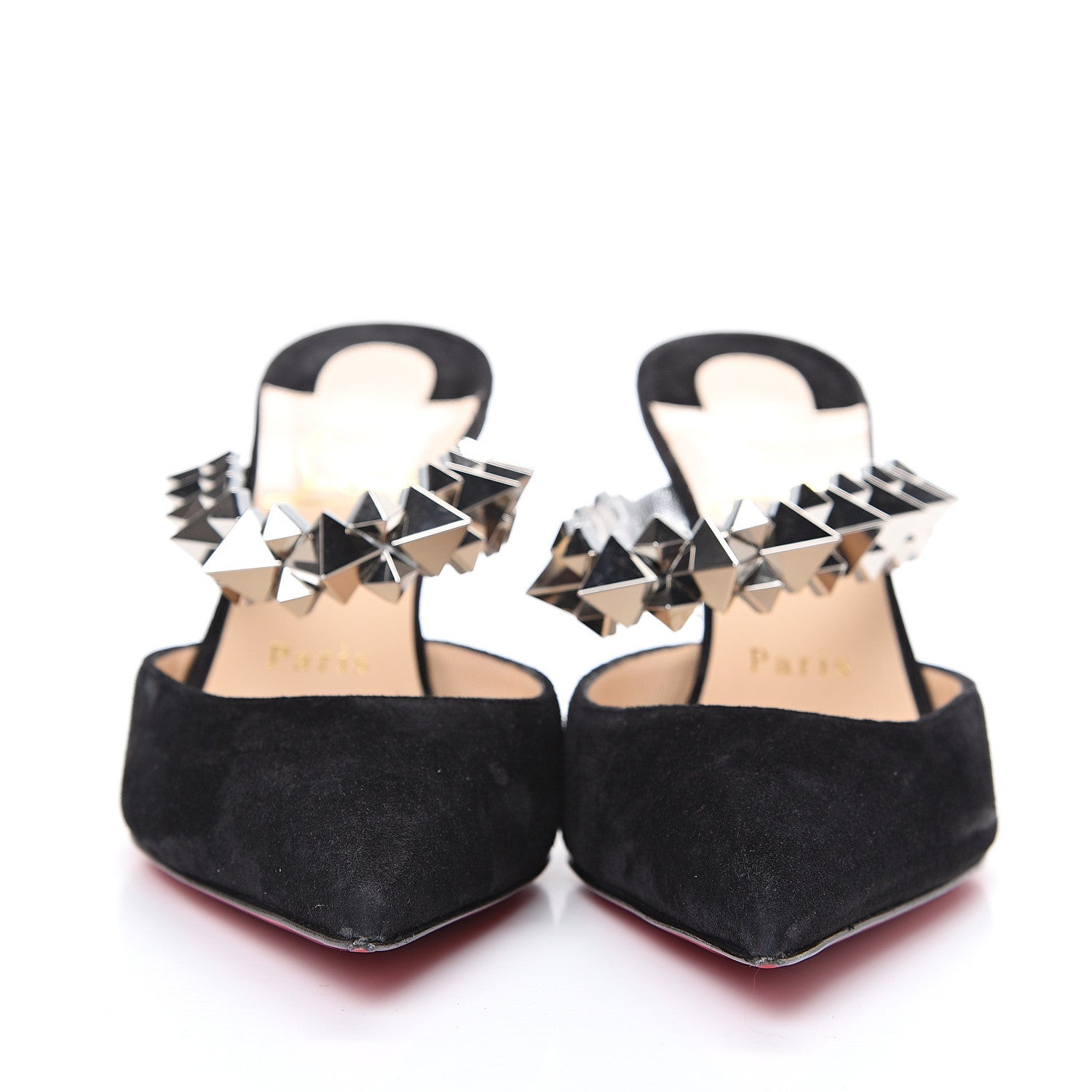 Christian Louboutin Veau Velours Specchio Planet Choc 80 Mule 37.5 Black 2 of 8