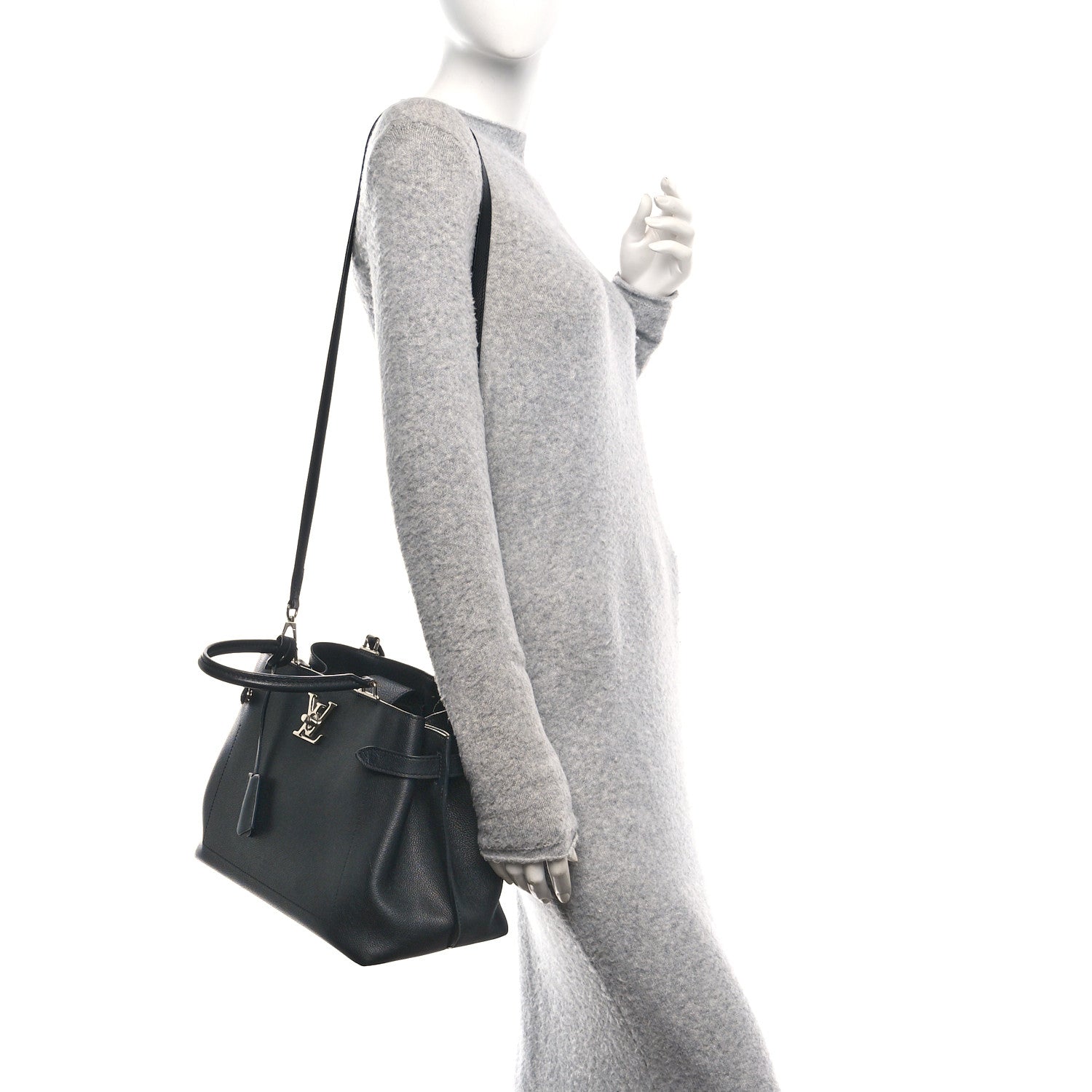 Louis Vuitton Calfskin Lockme Day Black 2 of 11