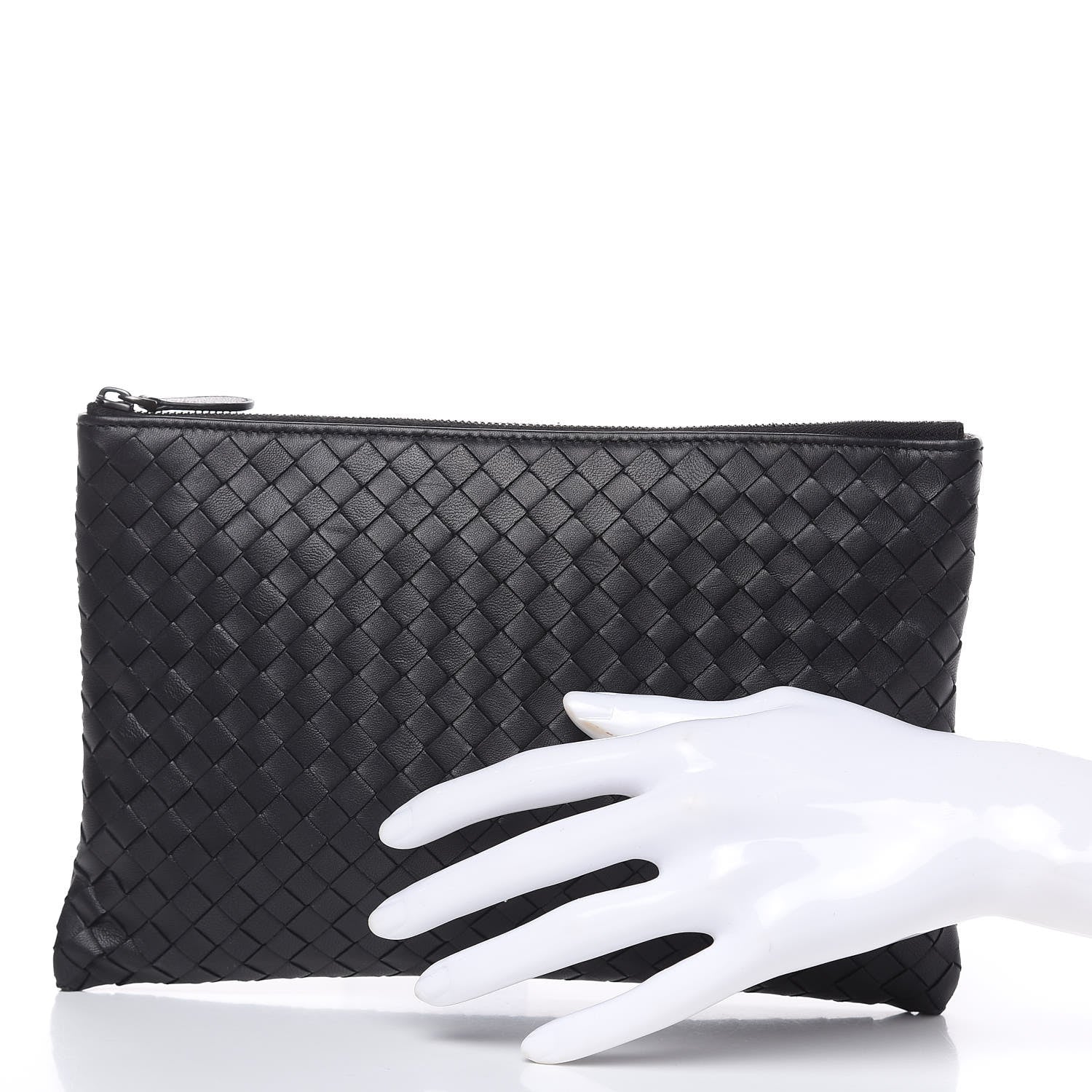 Bottega Veneta Nappa Intrecciato Medium Zip Pouch Black 2 of 7