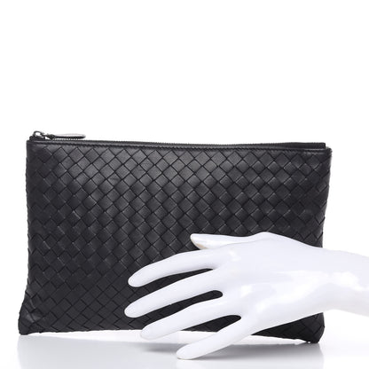 Bottega Veneta Nappa Intrecciato Medium Zip Pouch Black 2 of 7