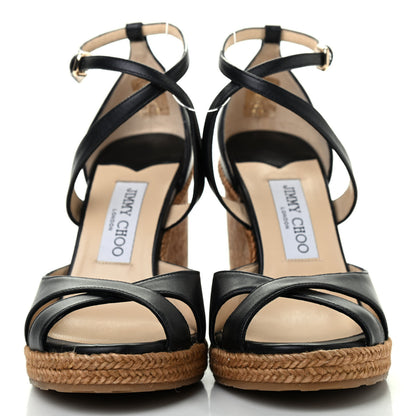 Jimmy Choo Nappa Rope Cork Alanah 105 Wedge 38.5 Black 2 of 11