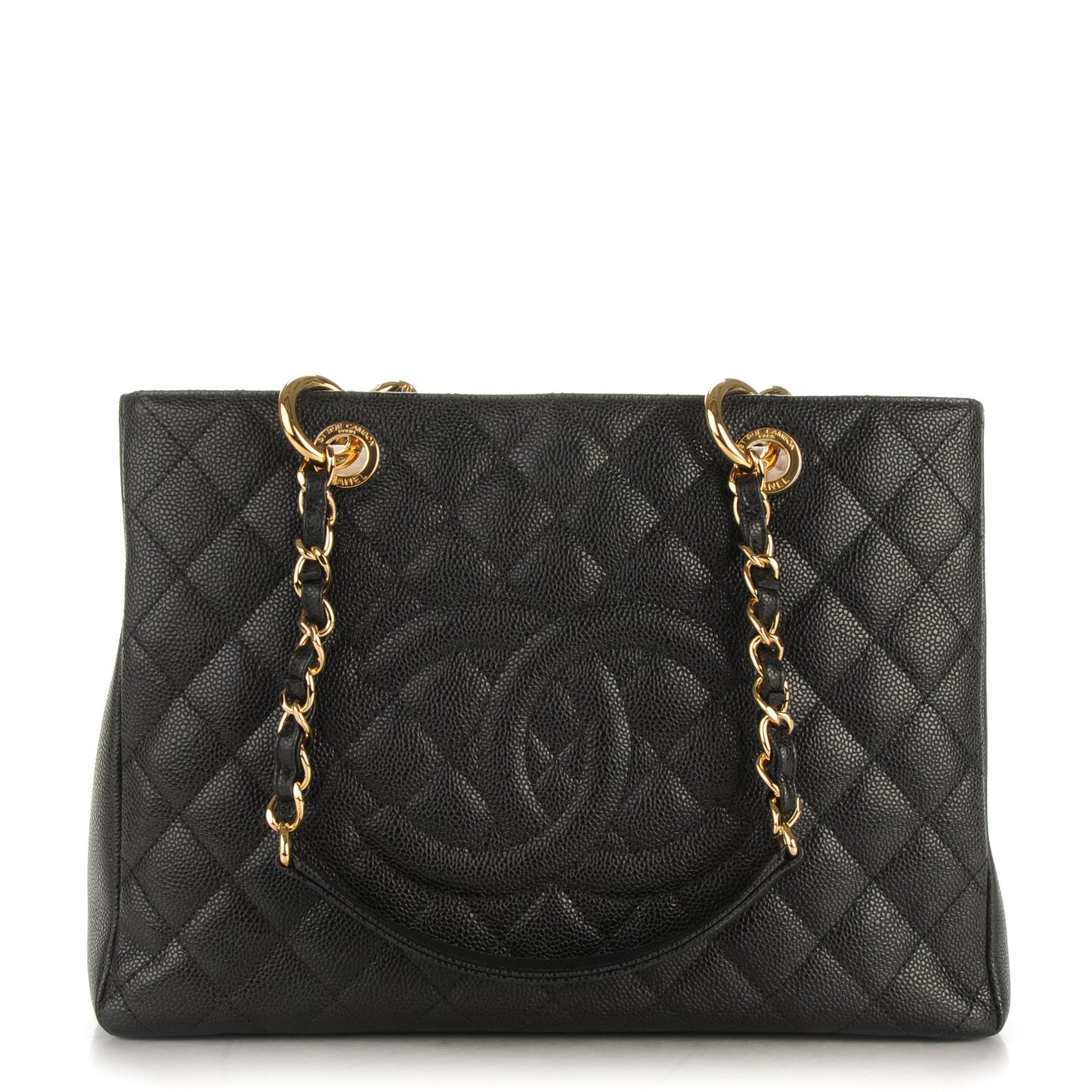 Caviar Quilted Grand Shopping Tote GST Black