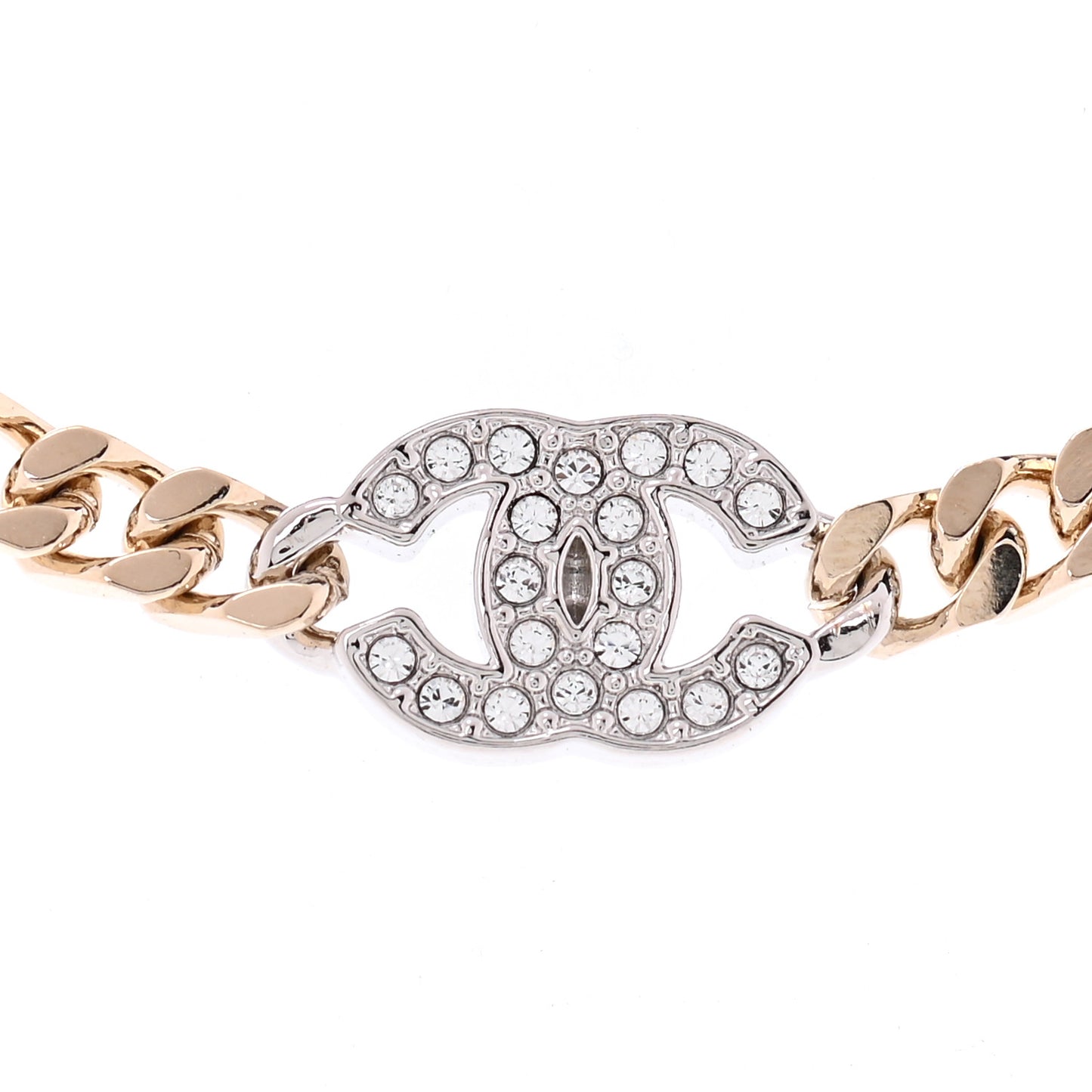 Crystal Chain CC Choker Gold Silver