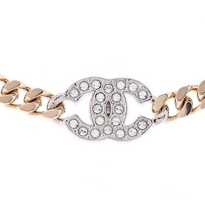 Chanel Crystal Chain CC Choker Gold Silver 4 of 6