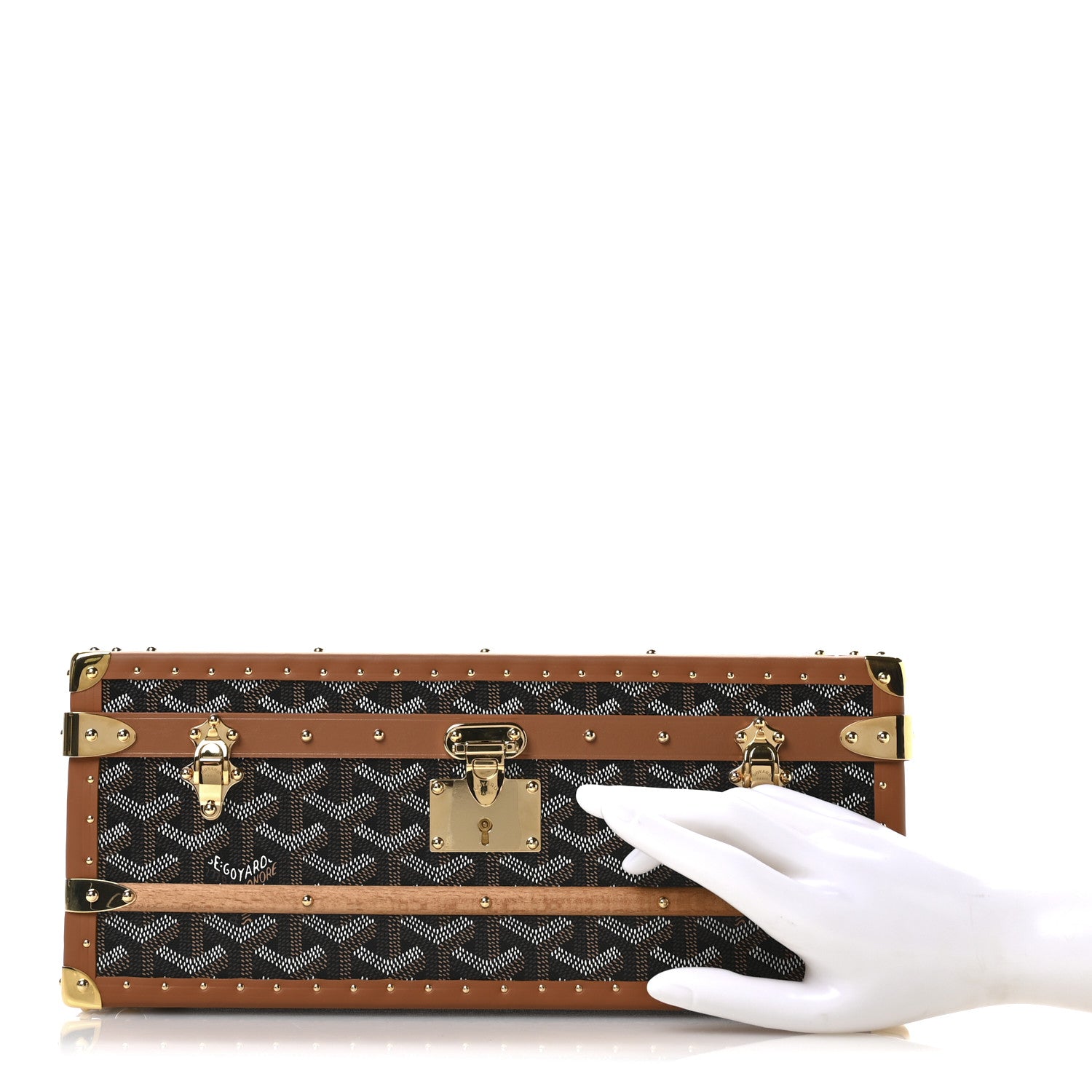 Goyard Goyardine 352 Trunk Black Tan 2 of 12
