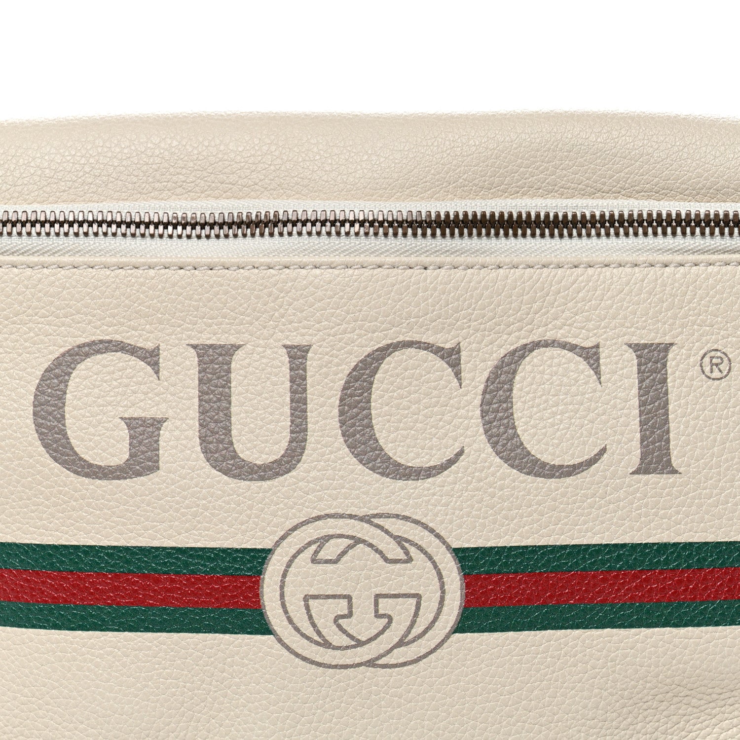 Gucci Grained Calfskin Logo Belt Bag White 8 of 10