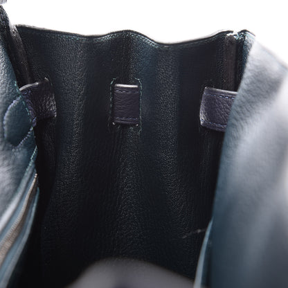 Hermes Togo Swift Officier Birkin 30 Bleu Nuit Vert Cypress 13 of 39