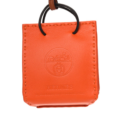 Hermes Milo Lambskin Swift Shopping Bag Charm Feu Gold 3 of 3
