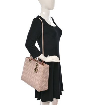 Christian Dior Lambskin Cannage Large Lady Dior Light Pink 2 of 11