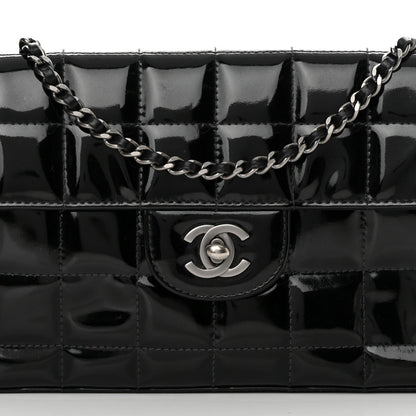 Chanel Patent Quilted East West Chocolate Bar Flap Black 8 of 14