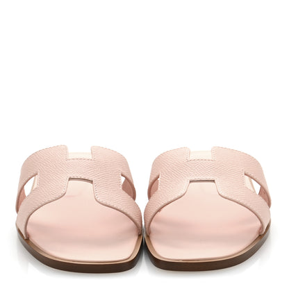 Hermes Epsom Oran Sandals 37 Rose Porcelaine 3 of 10